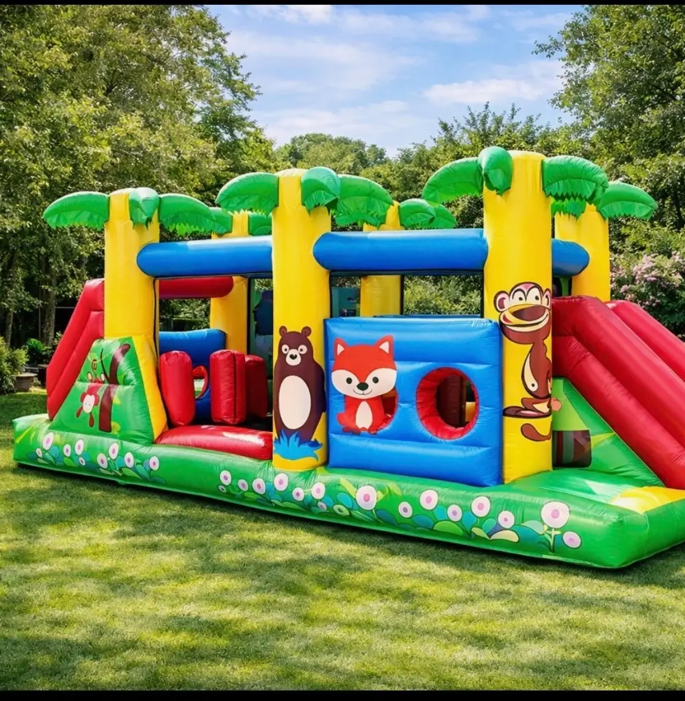 Parcours obstacles gonflable Jungle location anniversaire Trets