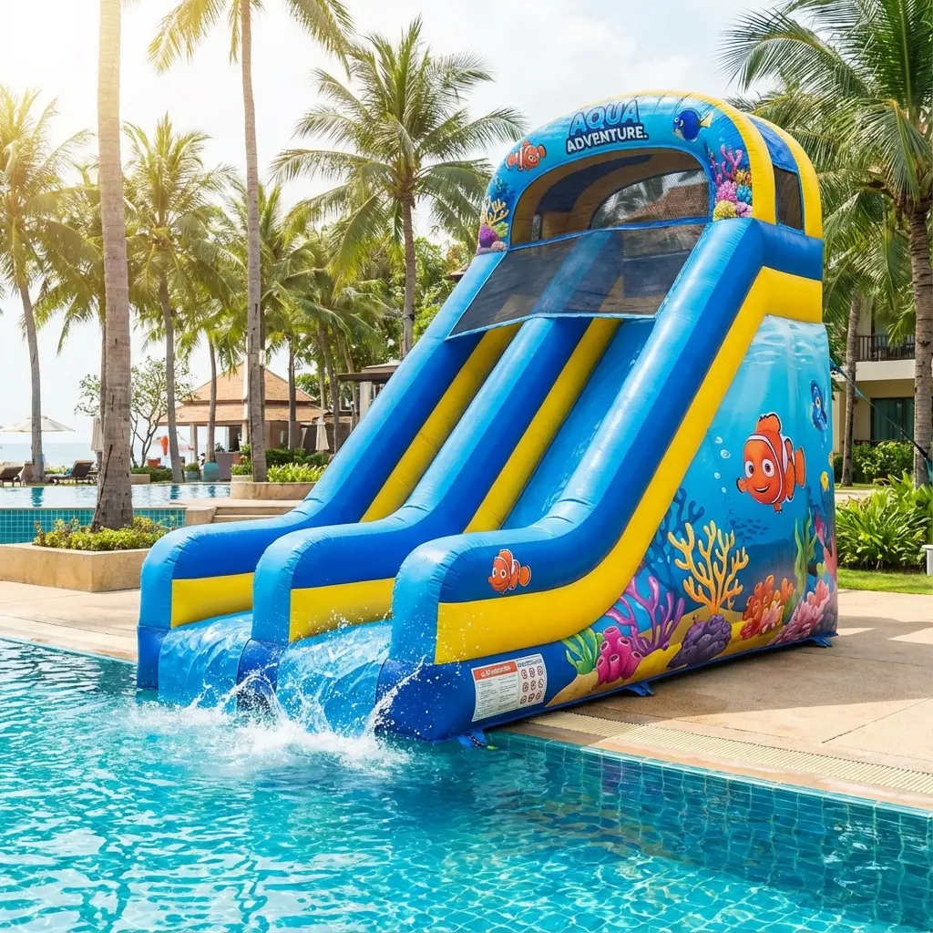 Toboggan gonflable Tobonemo thème Nemo location Auriol